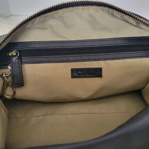 Cole Haan Black Leather Satchel Handbag With Dust Cover - Picture 4 of 8